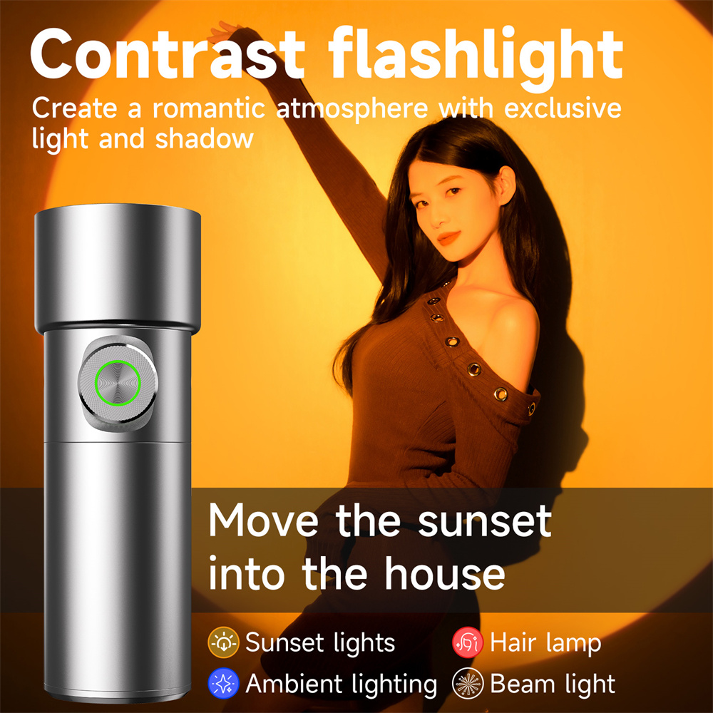 Sunset Lamp Projection - 새로운 사진용 플래시라이트 4색 RGB LED