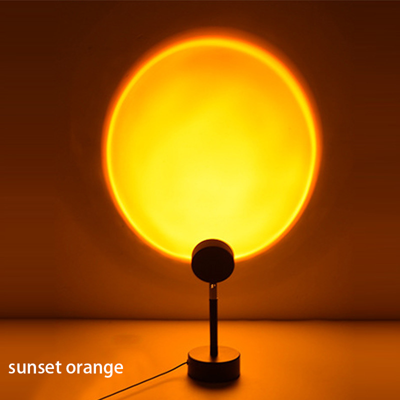 Sunset Lamp Projection - USB 충전식 책상 램프 해는 결코