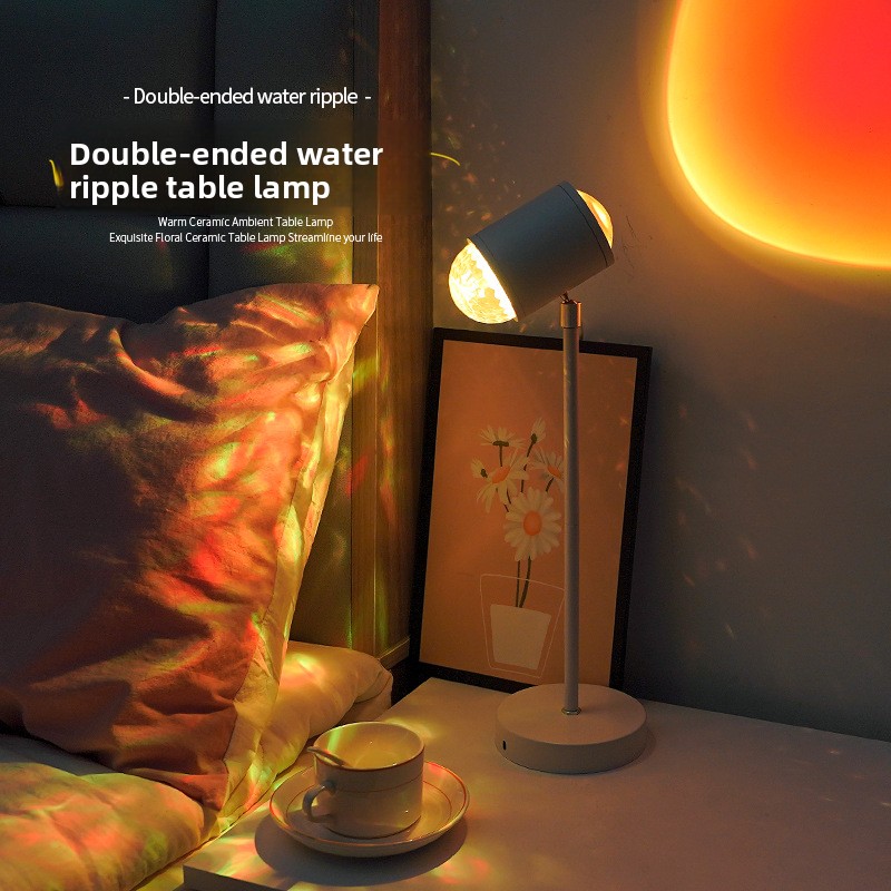 Sunset Lamp Projection - 다이나믹 회전 물결 조명 분위기 프로젝션