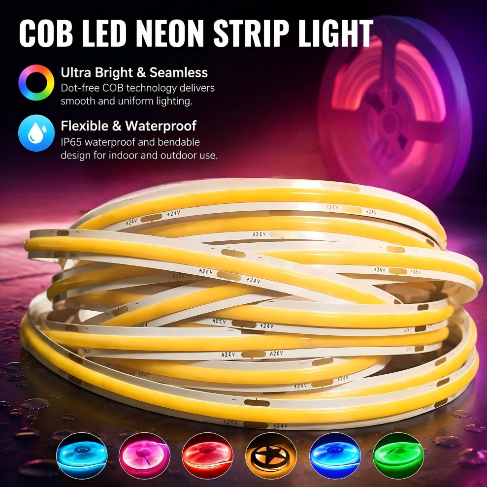 Lighting Decor And More - COB LED 스트립 DC12V/24V 320LED/M 고밀도