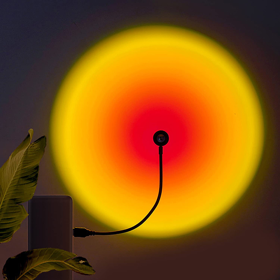 Sunset Lamp Projection - 1x USB 일몰 램프 LED 레인보우