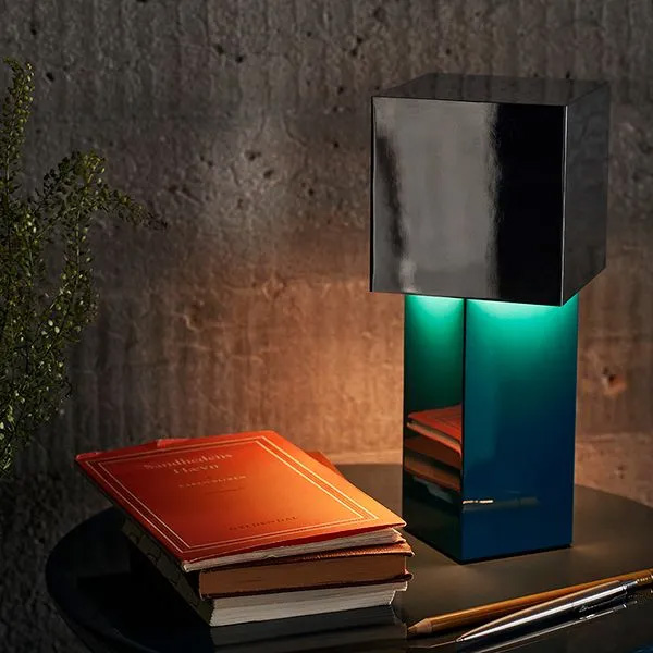 Geometric Lamp Shade - 충전식 기하학적 금속 데스크 램프, 회전