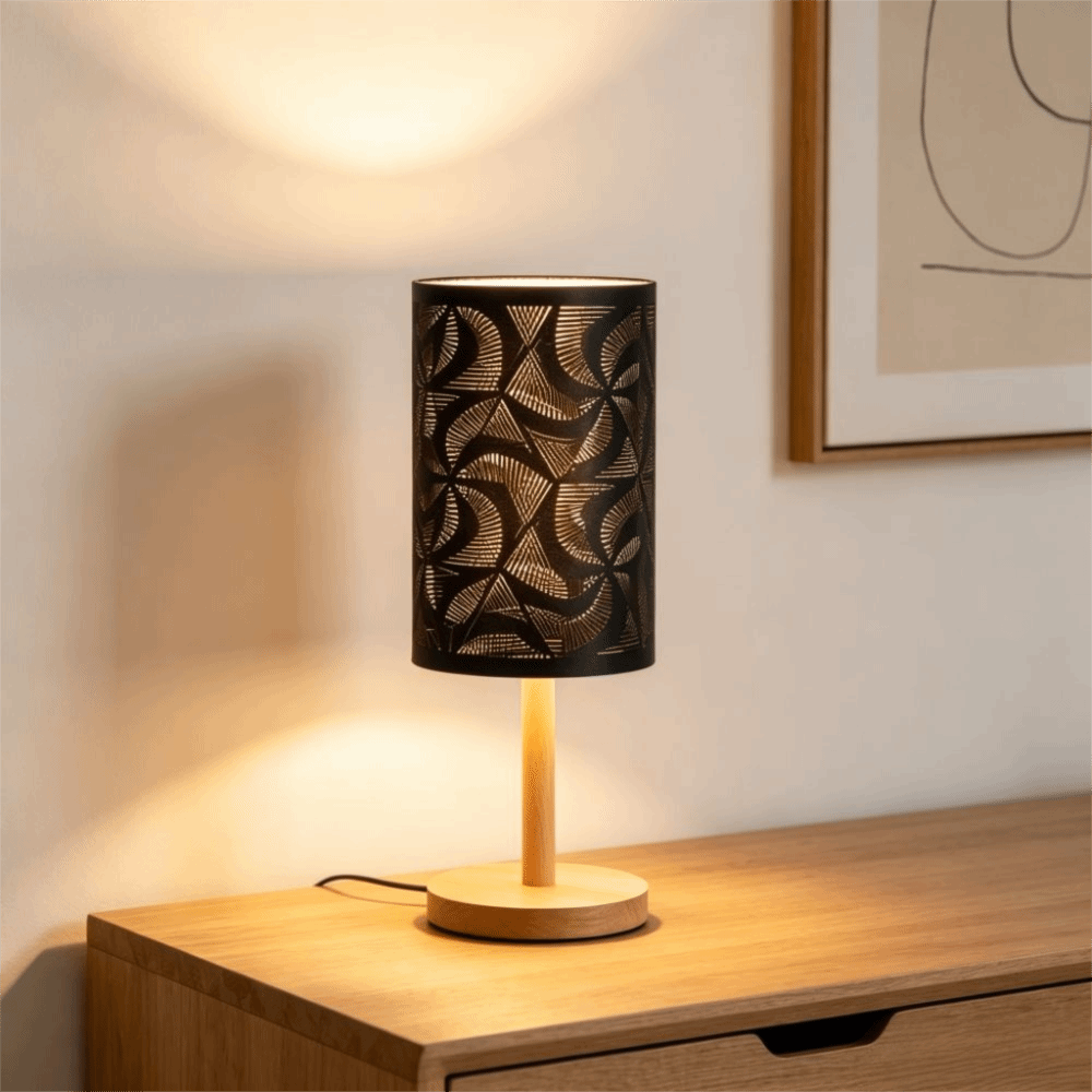 Geometric Lamp Shade - 심플한 철제 램프쉐이드 기하학적 패턴 중간