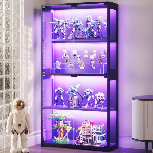 Lighting & Home Decor Studio - 유리문과 RGB LED 조명이 있는 진열장,