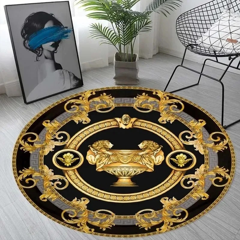 Home Decor Lighting Wholesale - 라이트 럭셔리 금장 유럽풍 원형 러그