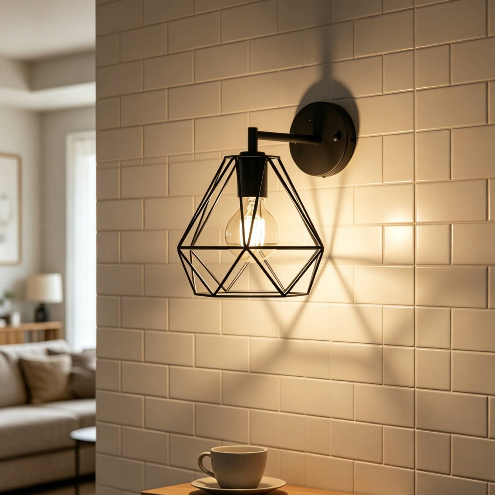 Geometric Lamp Shade - 다이아몬드 모양의 가벼운 그늘막 미니멀리스트 금속