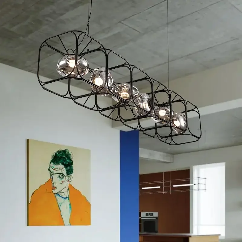 레트로 LED 샹들리에 블랙 기하학적 행잉 램프, 회색 - Geometric Lamp Shade 리뷰 및 가격
