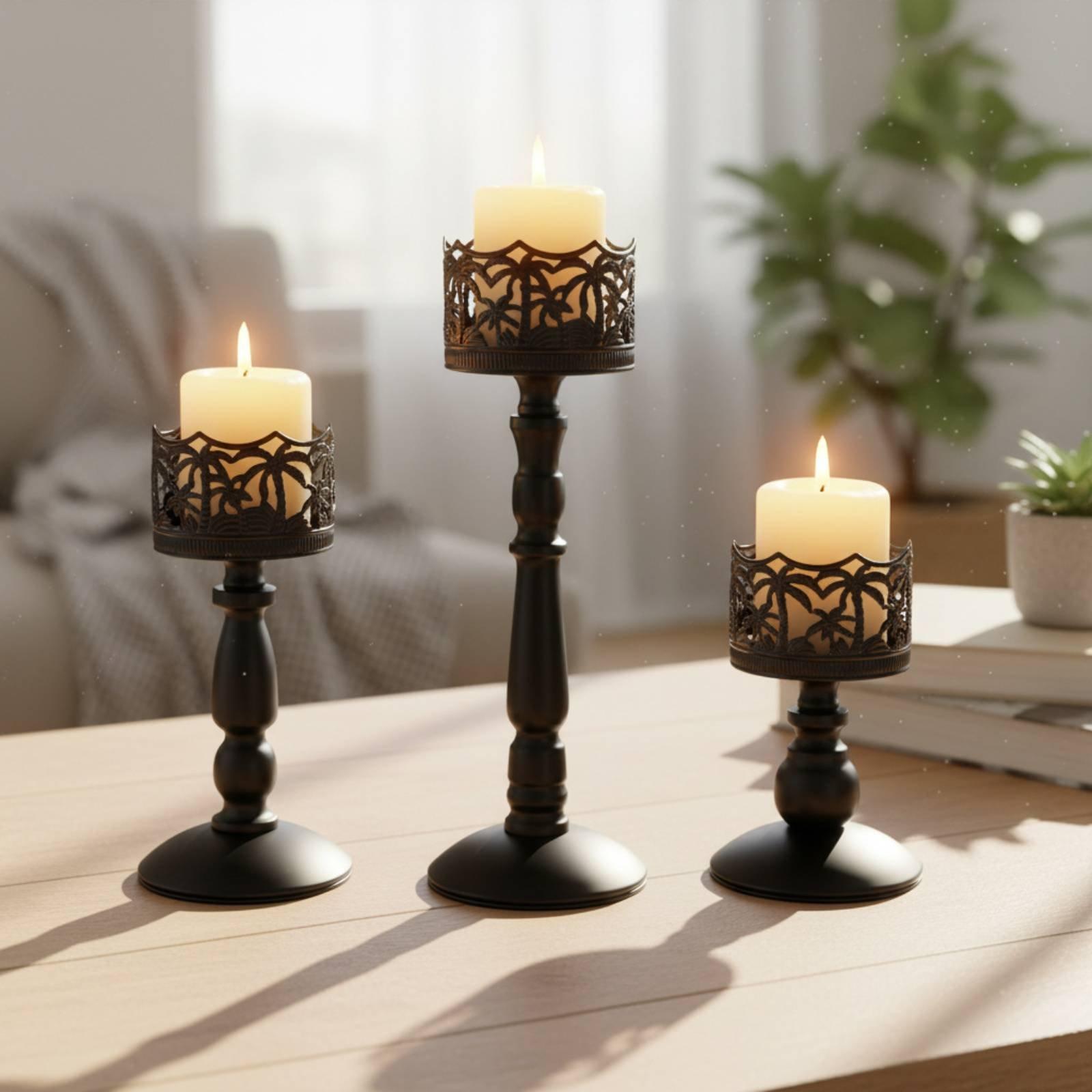 철제 캔들스틱 우아한 금속 캔들 홀더 세트 속이 빈 캔 - Candle Holder Set 리뷰 및 가격