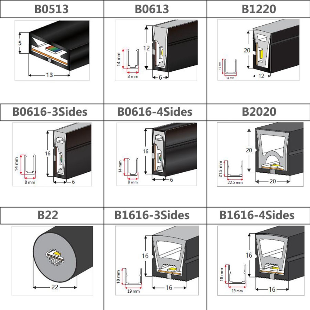 검은 실리콘 네온 LED 튜브 IP67 방수 WS281 - Lighting Decor And More 리뷰 및 가격