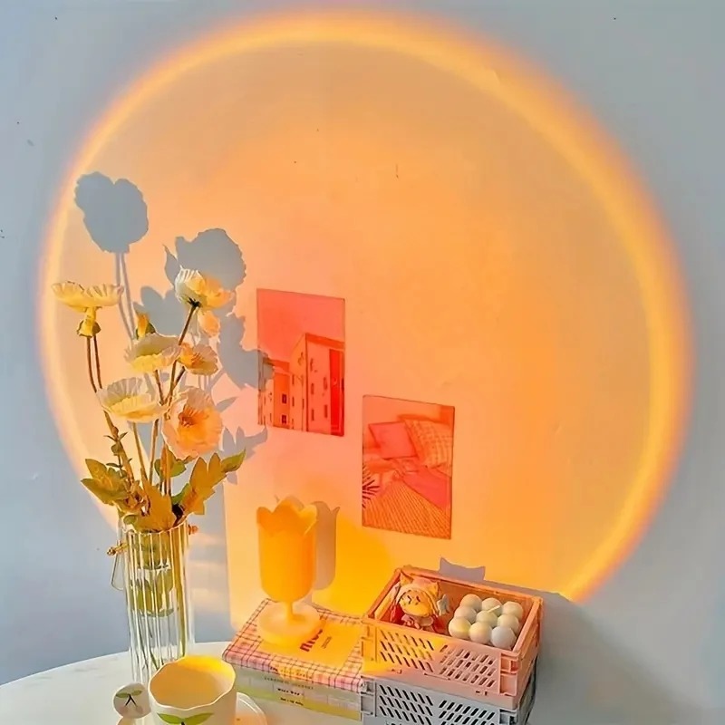 1pc USB 일몰 프로젝션 램프, 가정 장식 분위기  - Sunset Lamp Projection 리뷰 및 가격