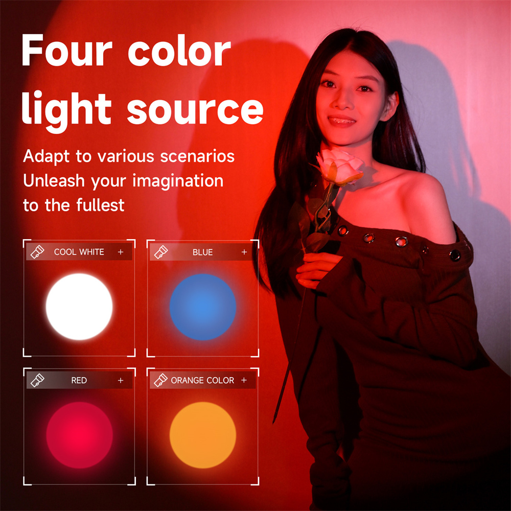 새로운 사진용 플래시라이트 4색 RGB LED 비디오  - Sunset Lamp Projection 리뷰 및 가격