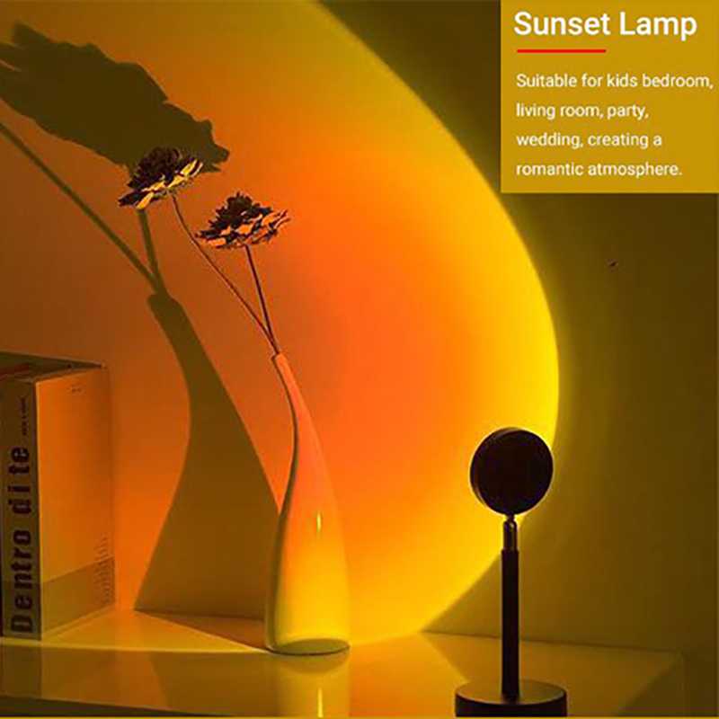 USB 충전식 책상 램프 해는 결코 떠나지 않는다 무지 - Sunset Lamp Projection 리뷰 및 가격