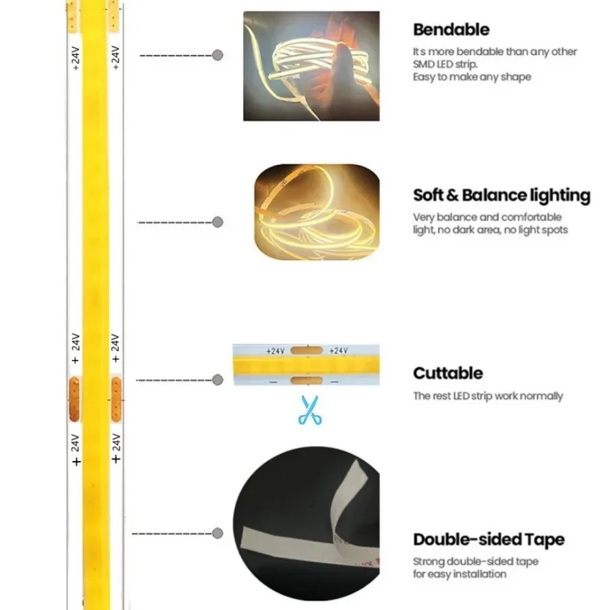 LED COB 스트립 조명 고밀도 선형 조명 480/3 - Lighting Decor And More 리뷰 및 가격
