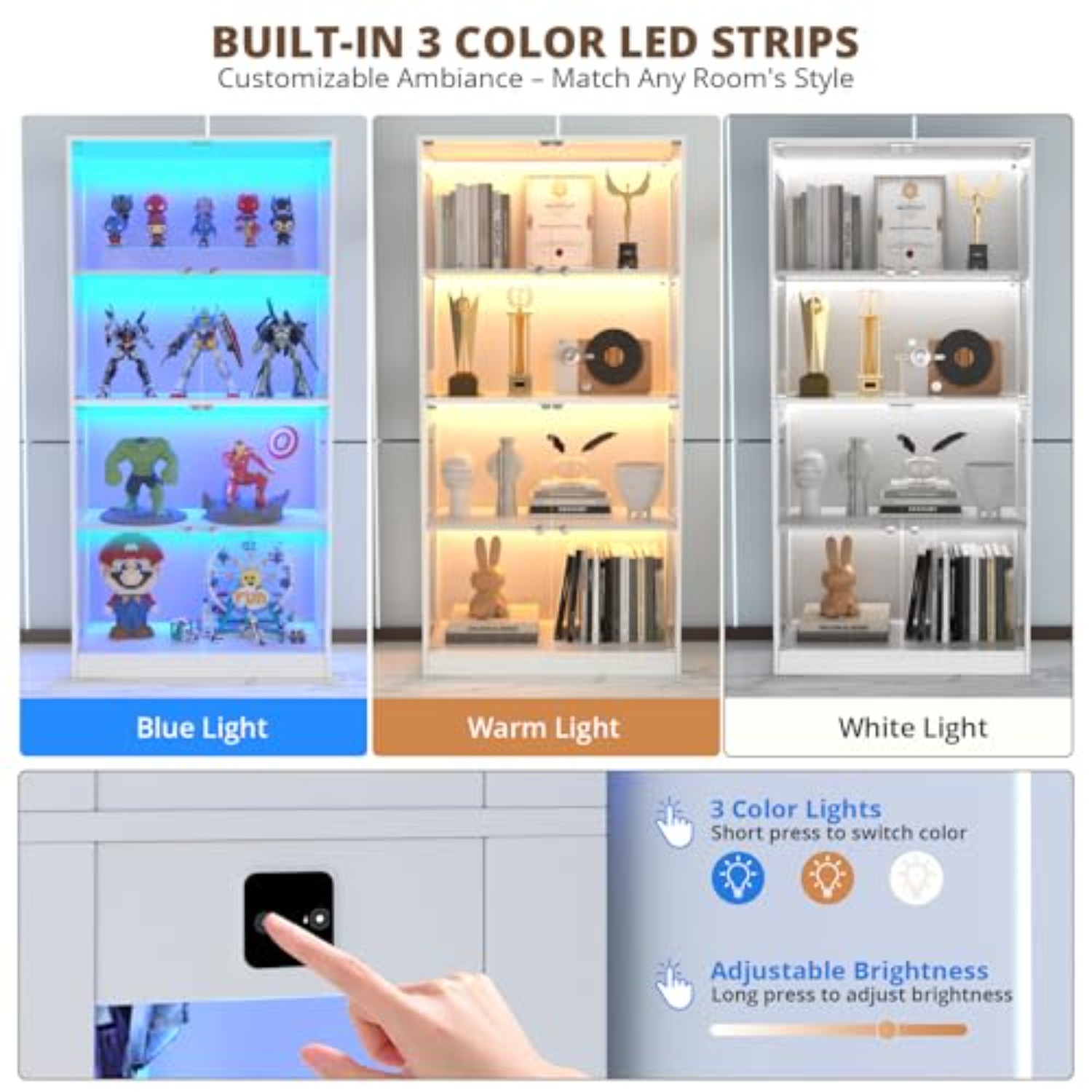 65인치 유리문 디스플레이 캐비닛 4단 진열장 |    - Lighting & Home Decor Studio 리뷰 및 가격