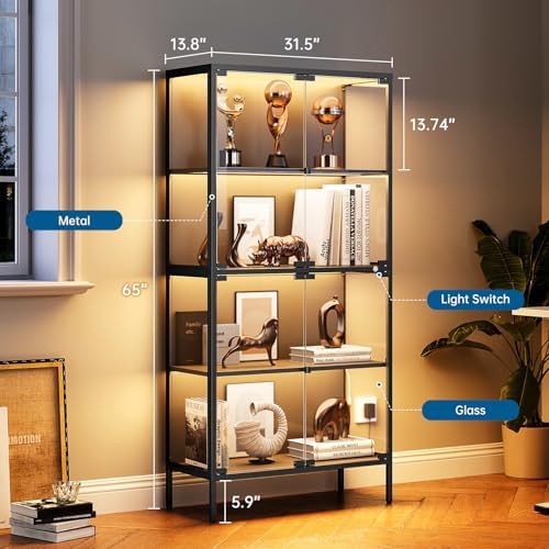 65인치 유리 진열장(3색 LED 조명 포함), 강화유 - Lighting & Home Decor Studio 리뷰 및 가격