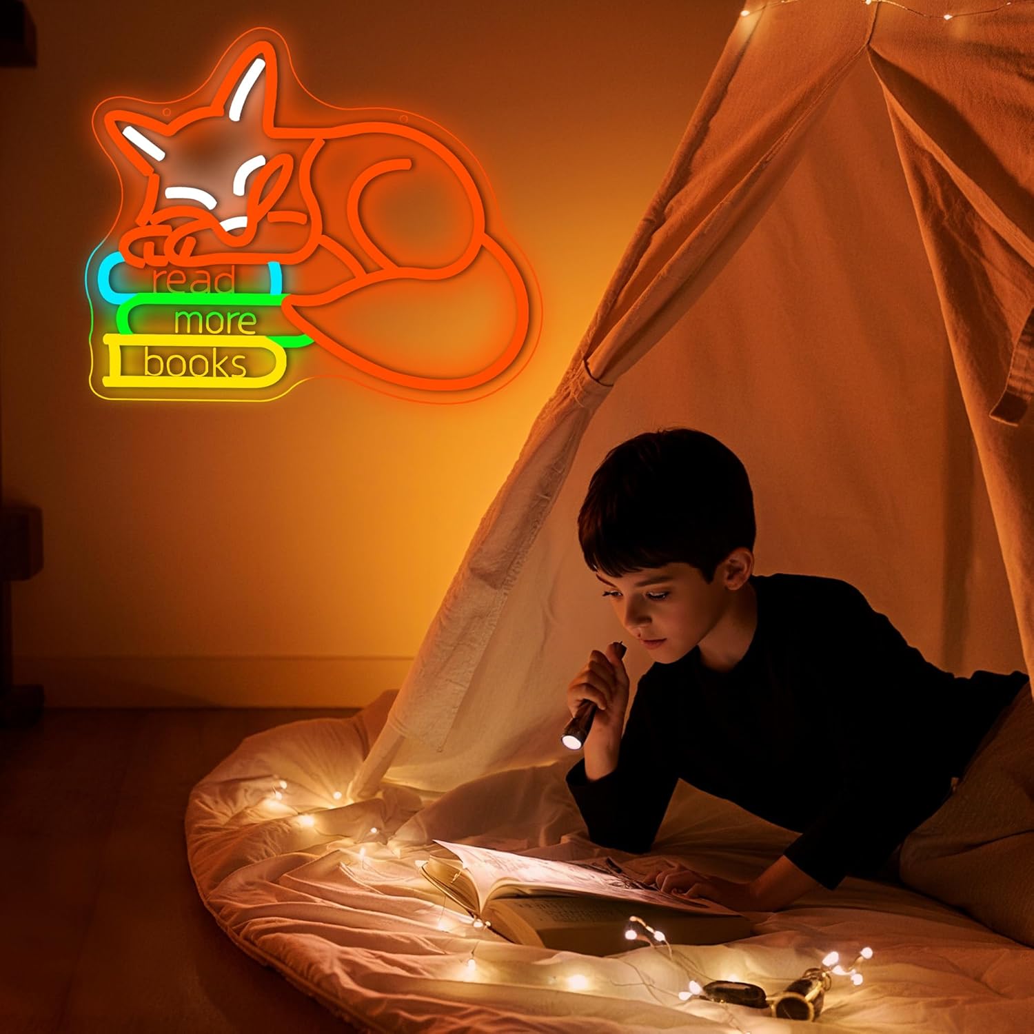 더 많은 책 읽기 네온사인 룸 데코 USB 전원 LED - Lighting Decor And More 리뷰 및 가격