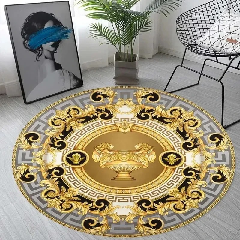 라이트 럭셔리 금장 유럽풍 원형 러그 카펫 바닥 매트  - Home Decor Lighting Wholesale 리뷰 및 가격