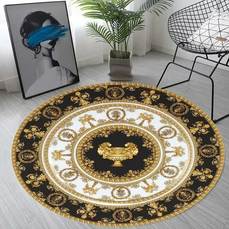 라이트 럭셔리 금장 유럽풍 원형 러그 카펫 바닥 매트  - Home Decor Lighting Wholesale 리뷰 및 가격