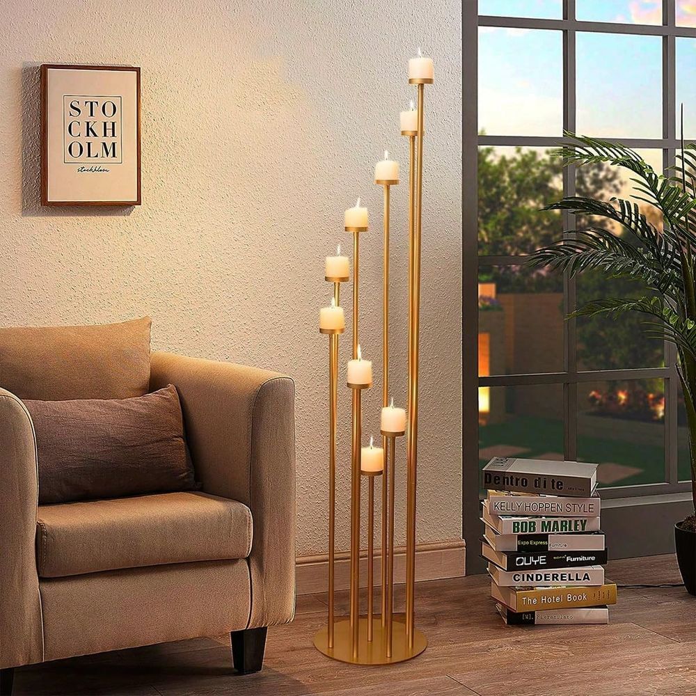 2개 9암 촛대, 결혼식 통로 장식용 높이 조절 가능한 - Candle Holder Set 리뷰 및 가격