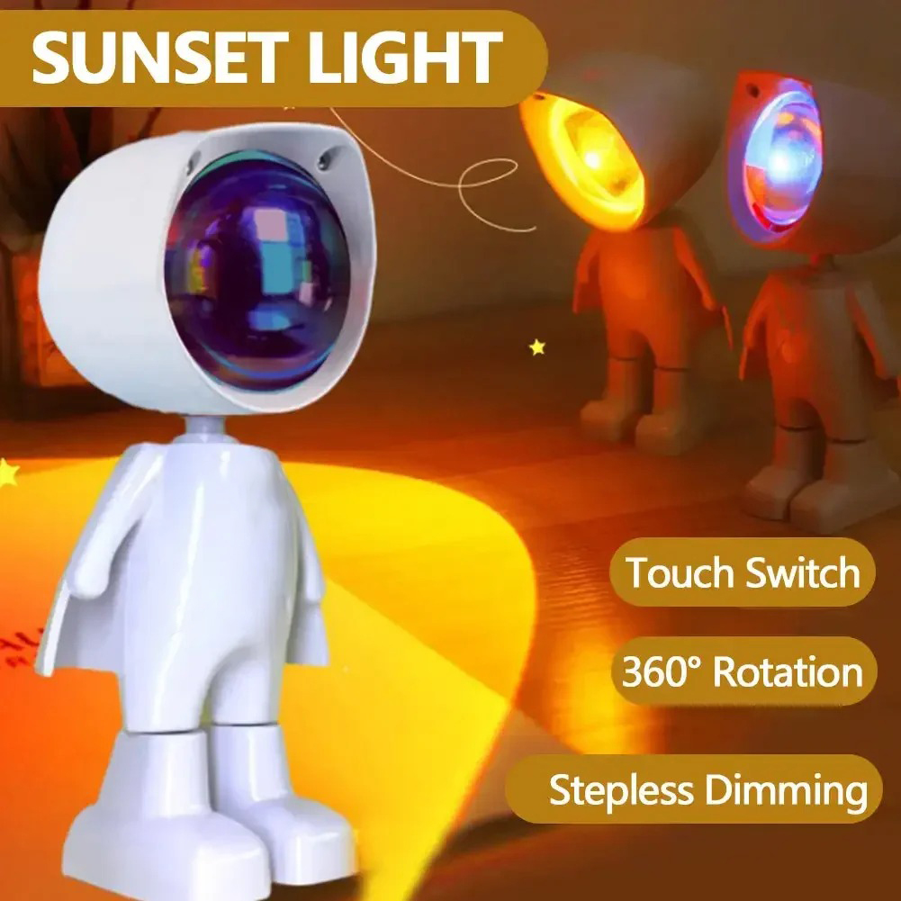 우주 비행사 로봇 레인보우 프로젝션 태양 램프, 테이블 - Sunset Lamp Projection 리뷰 및 가격