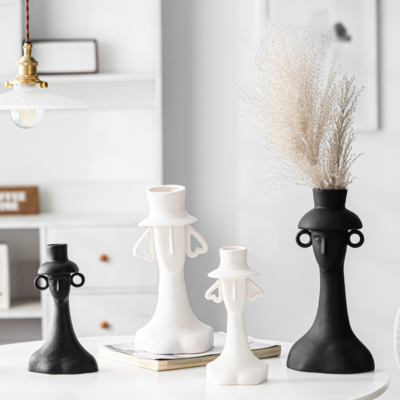 라이트 럭셔리 인체 모양 세라믹 꽃병, 창의적인 드라이 - Home Decor Lighting Wholesale 리뷰 및 가격
