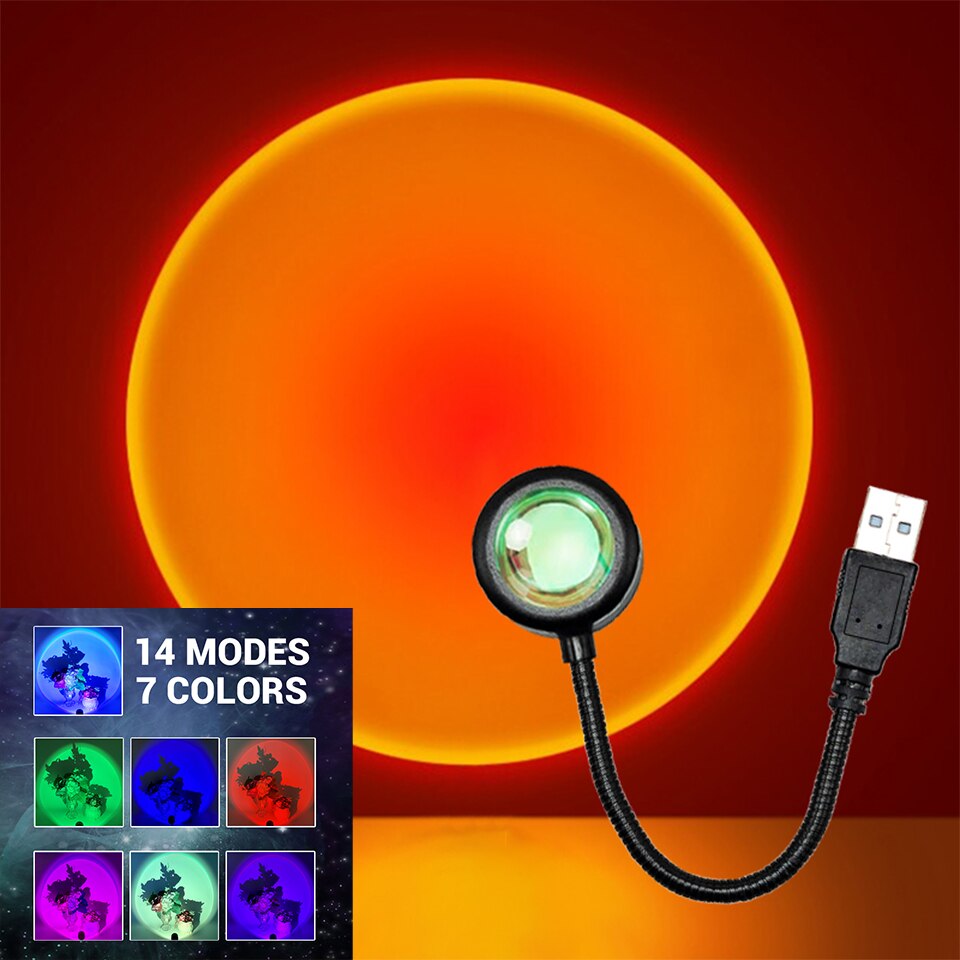 ZK40 LED 일몰 램프 야간 조명 USB 프로젝터  - Sunset Lamp Projection 리뷰 및 가격